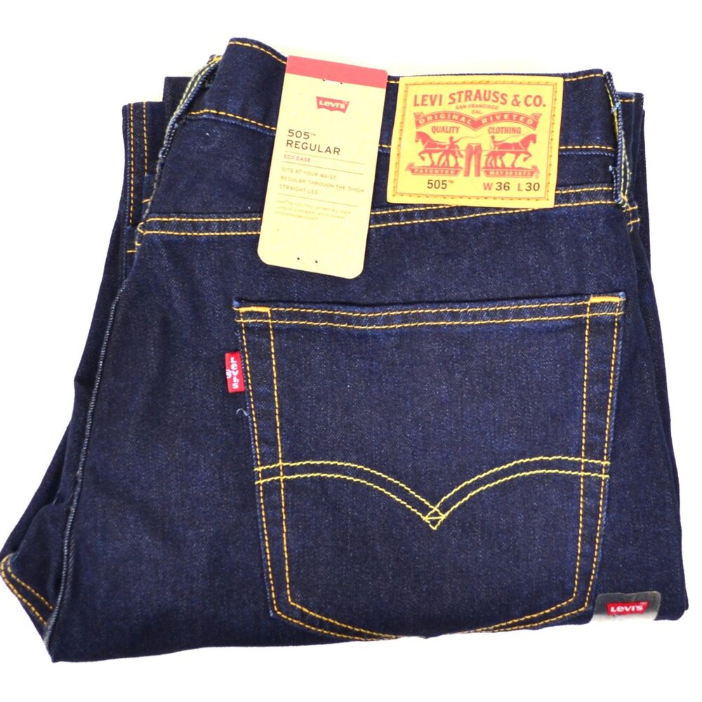 Levi's 505 Men's Size W36 L30 Blue Straight Fit Denim Jeans NWT
